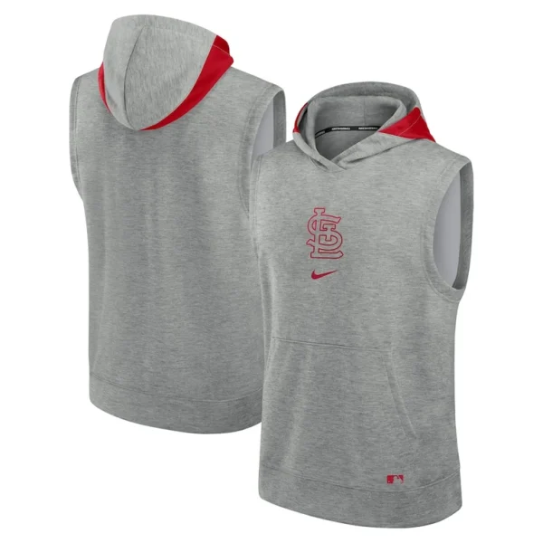 St. louis cardinals nike authentic collection early work performance sleeveless pullover hoodie Heather gray