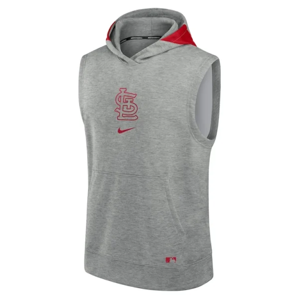 St. louis cardinals nike authentic collection early work performance sleeveless pullover hoodie Heather gray M