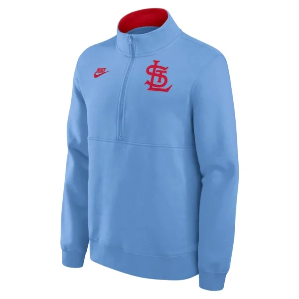 St. louis cardinals nike cooperstown collection fleece half zip pullover Light blue M