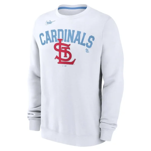 St. louis cardinals nike cooperstown collection fleece pullover sweatshirt White M