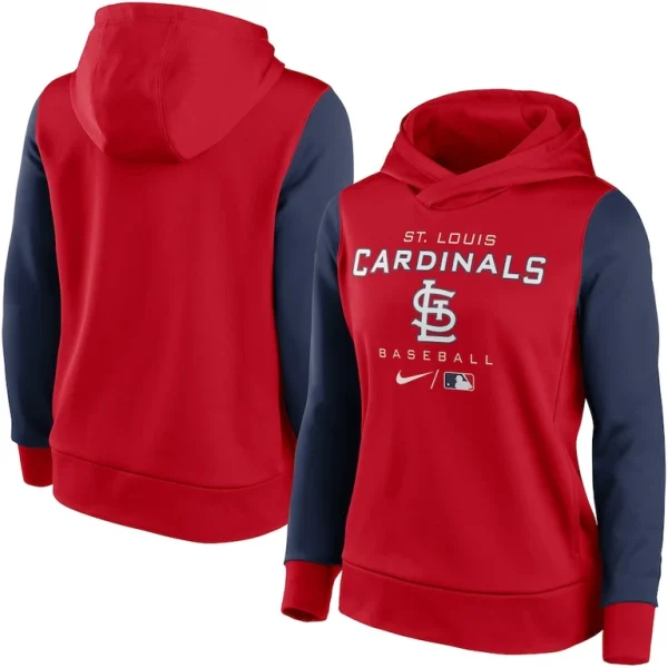 St. louis cardinals nike womens authentic collection pullover hoodie Rednavy