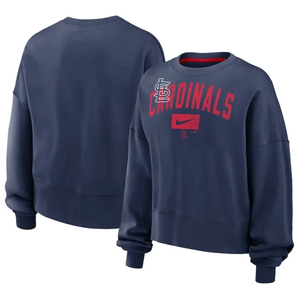 St. louis cardinals nike womens oversized pullover sweatshirt Navy