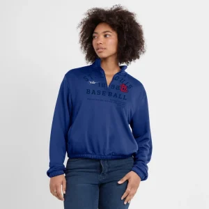 St. louis cardinals nike womens rewind splice half zip semi cropped bubble hem sweatshirt Royal L