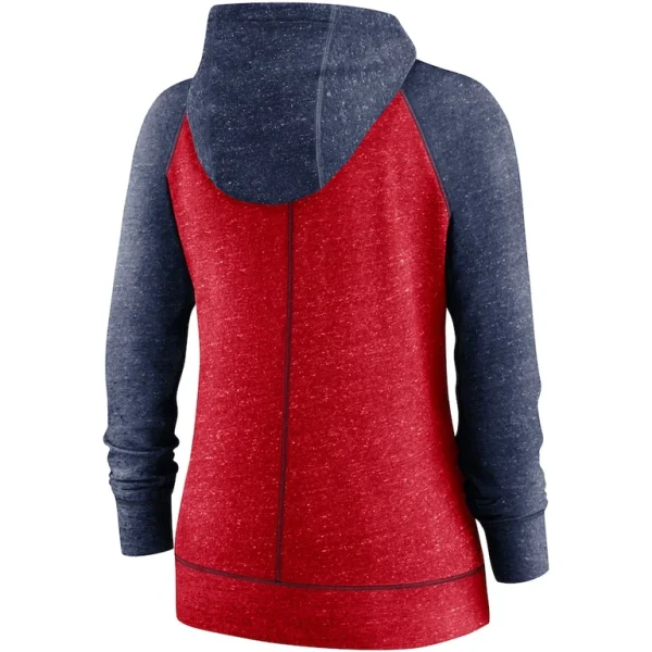 St. louis cardinals nike womens split wordmark gym vintage raglan lightweight full zip hoodie Heather redheather navy M