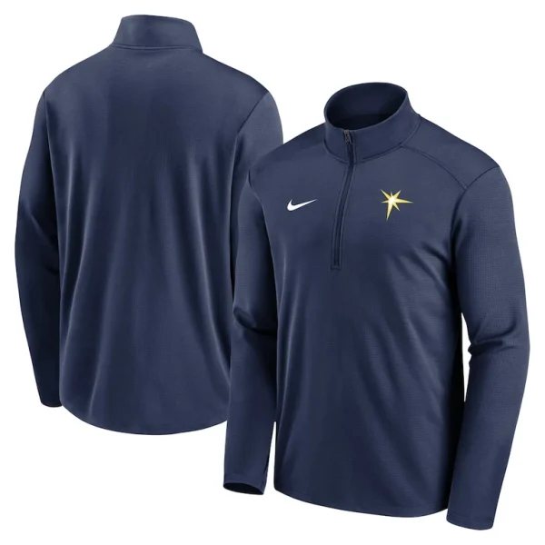 Tampa bay rays nike agility pacer lightweight performance half zip top Navy