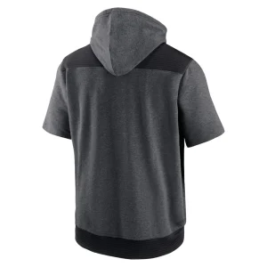 Tampa bay rays nike authentic collection dry flux performance quarter zip short sleeve hoodie Heathered charcoalblack L