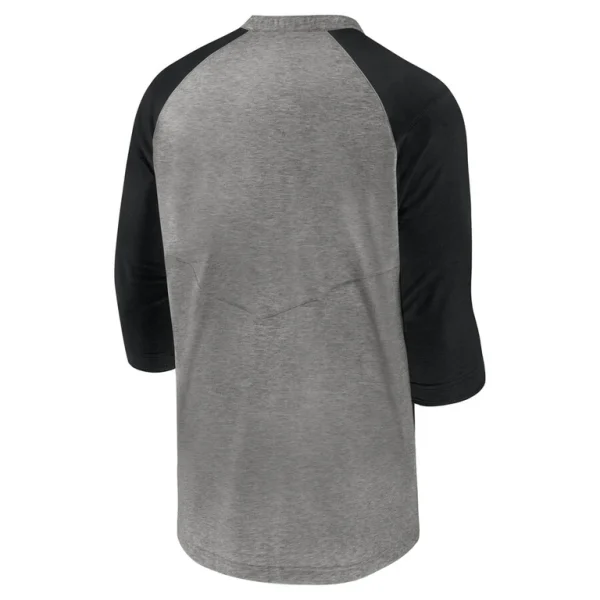 Tampa bay rays nike authentic collection flux henley raglan 34 sleeve t shirt Gray L