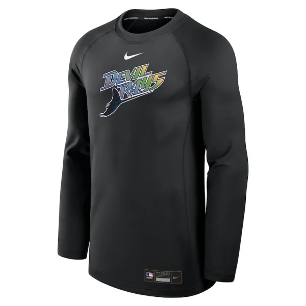 Tampa bay rays nike authentic collection game time raglan performance long sleeve t shirt Black M