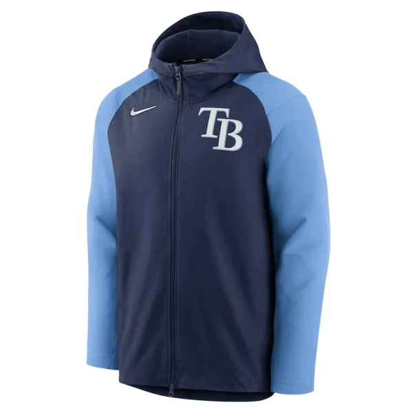 Tampa bay rays nike authentic collection performance raglan full zip hoodie Navylight blue M