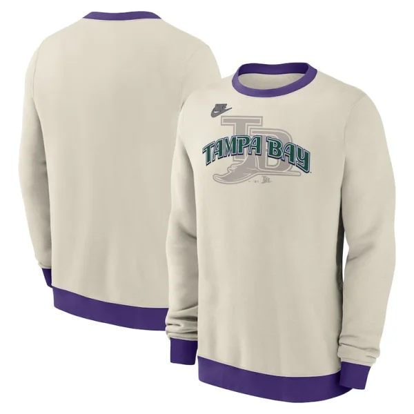 Tampa bay rays nike cooperstown collection fleece pullover sweatshirt Cream