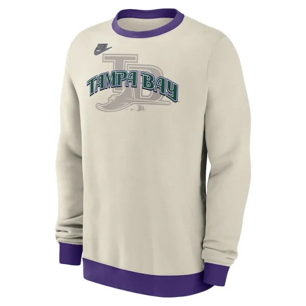 Tampa bay rays nike cooperstown collection fleece pullover sweatshirt Cream M
