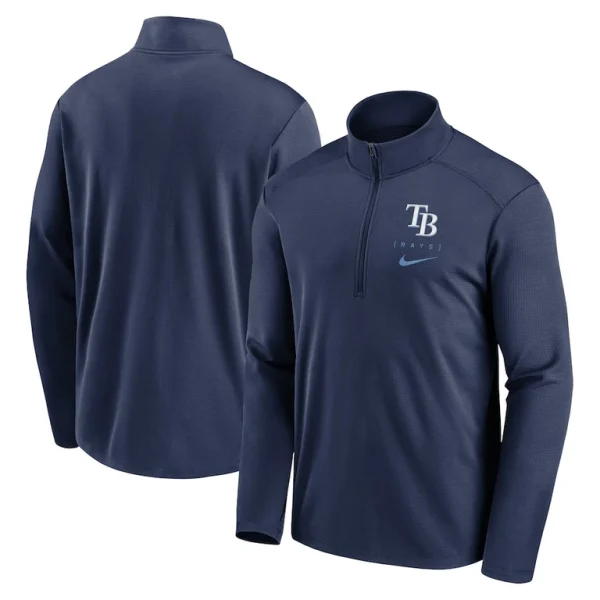 Tampa bay rays nike franchise logo pacer performance half zip top Navy