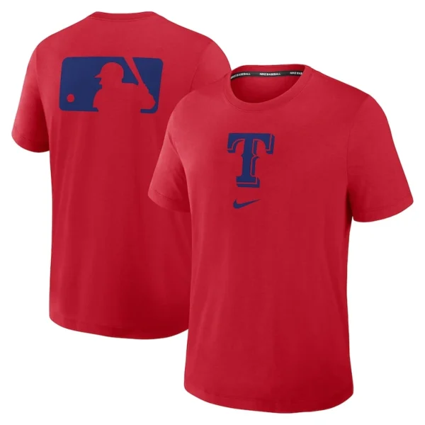 Texas rangers nike authentic collection early work tri blend performance t shirt Red