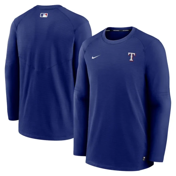 Texas rangers nike authentic collection logo performance long sleeve t shirt Royal