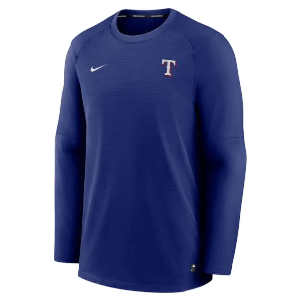 Texas rangers nike authentic collection logo performance long sleeve t shirt Royal M