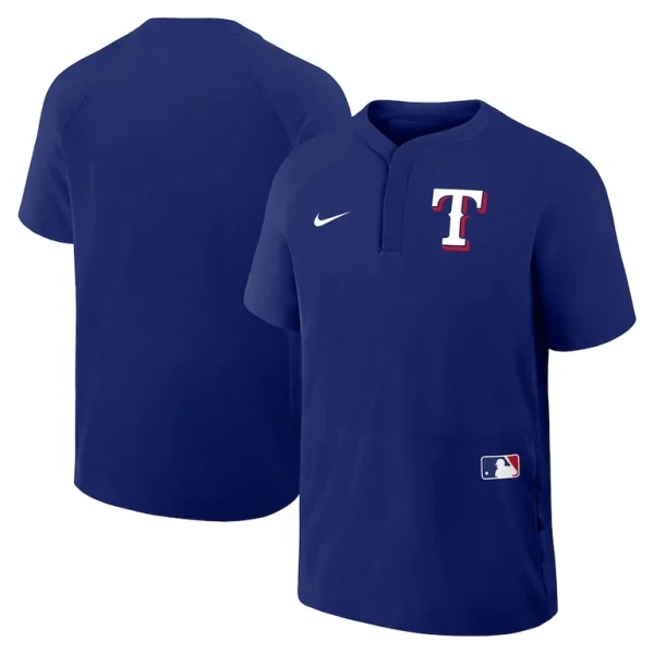 Texas rangers nike authentic collection raglan short sleeve windshirt Royal