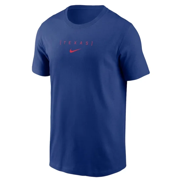 Texas rangers nike large logo back stack t shirt Royal M