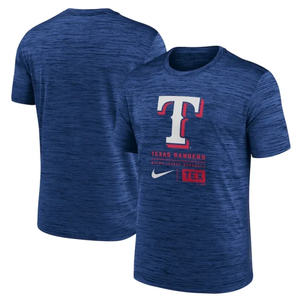 Texas rangers nike large logo velocity t shirt Royal