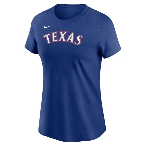 Texas rangers nike womens fuse wordmark t shirt Royal S