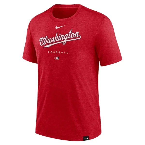 Washington nationals nike authentic collection early work tri blend performance t shirt Heather red M