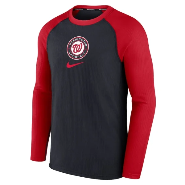 Washington nationals nike authentic collection game raglan performance long sleeve t shirt Navy M