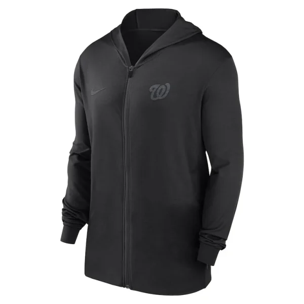 Washington nationals nike authentic collection travel performance lightweight full zip hoodie Black S