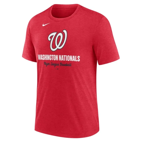 Washington nationals nike logo tri blend t shirt Heather red M