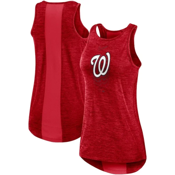 Washington nationals nike womens logo fade high neck performance tank top Red