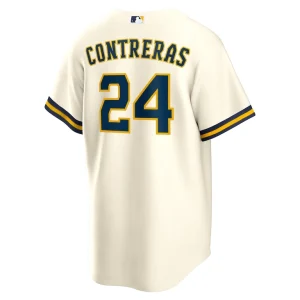 William contreras milwaukee brewers nike home replica jersey Cream L