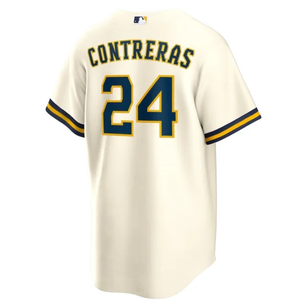 William contreras milwaukee brewers nike home replica jersey Cream L