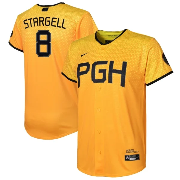Willie stargell pittsburgh pirates nike youth city connect replica player jersey Gold