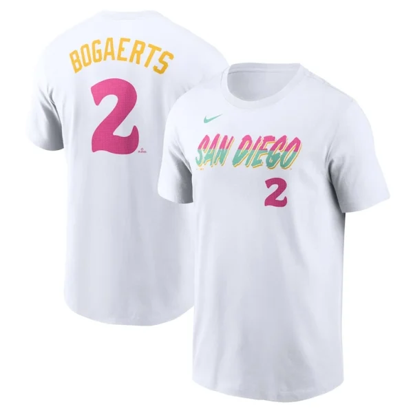 Xander bogaerts san diego padres nike city connect fuse name number t shirt White