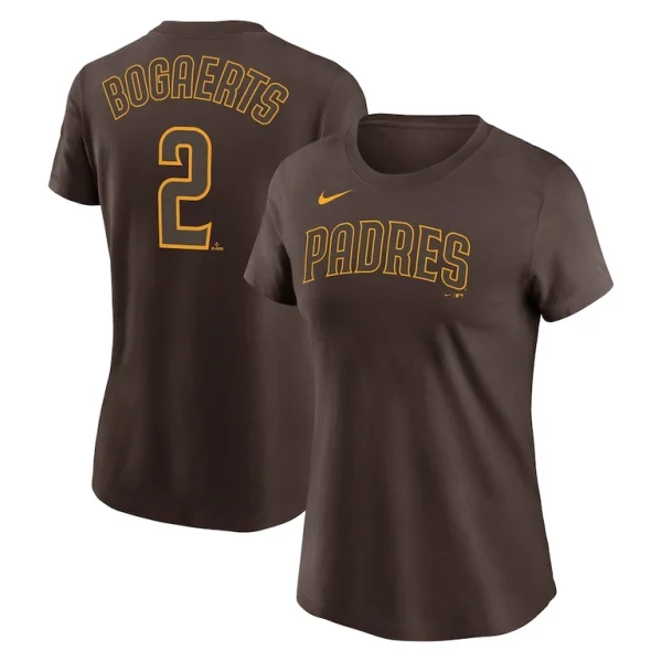 Xander bogaerts san diego padres nike womens name number t shirt Brown