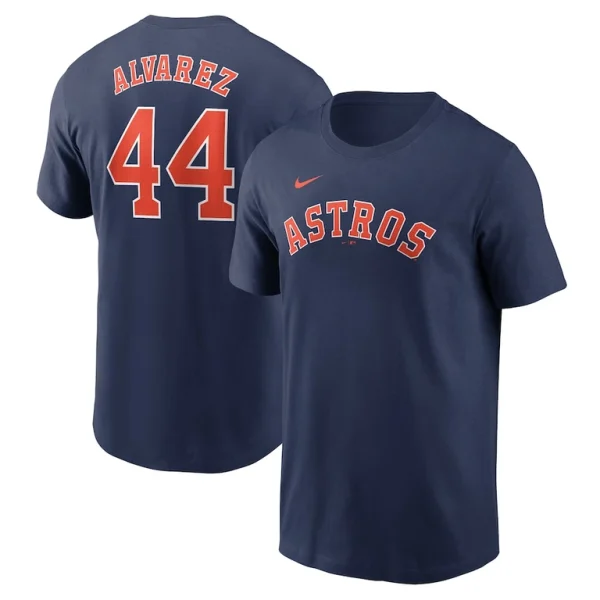 Yordan alvarez houston astros nike fuse name number t shirt Navy