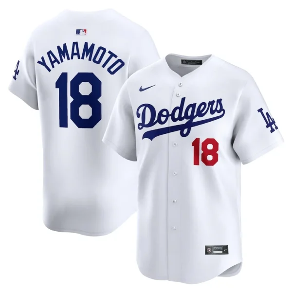 Yoshinobu yamamoto los angeles dodgers nike home limited player jersey White