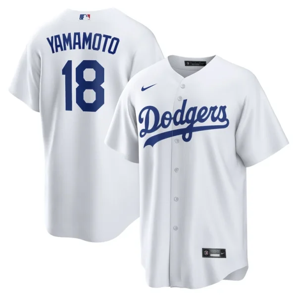 Yoshinobu yamamoto los angeles dodgers nike home replica player jersey – white Multi