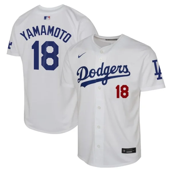 Yoshinobu yamamoto los angeles dodgers nike youth home limited player jersey White