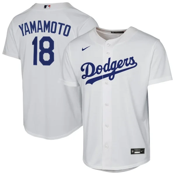 Yoshinobu yamamoto los angeles dodgers nike youth home replica player jersey White