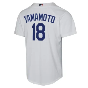 Yoshinobu yamamoto los angeles dodgers nike youth home replica player jersey White Yth L